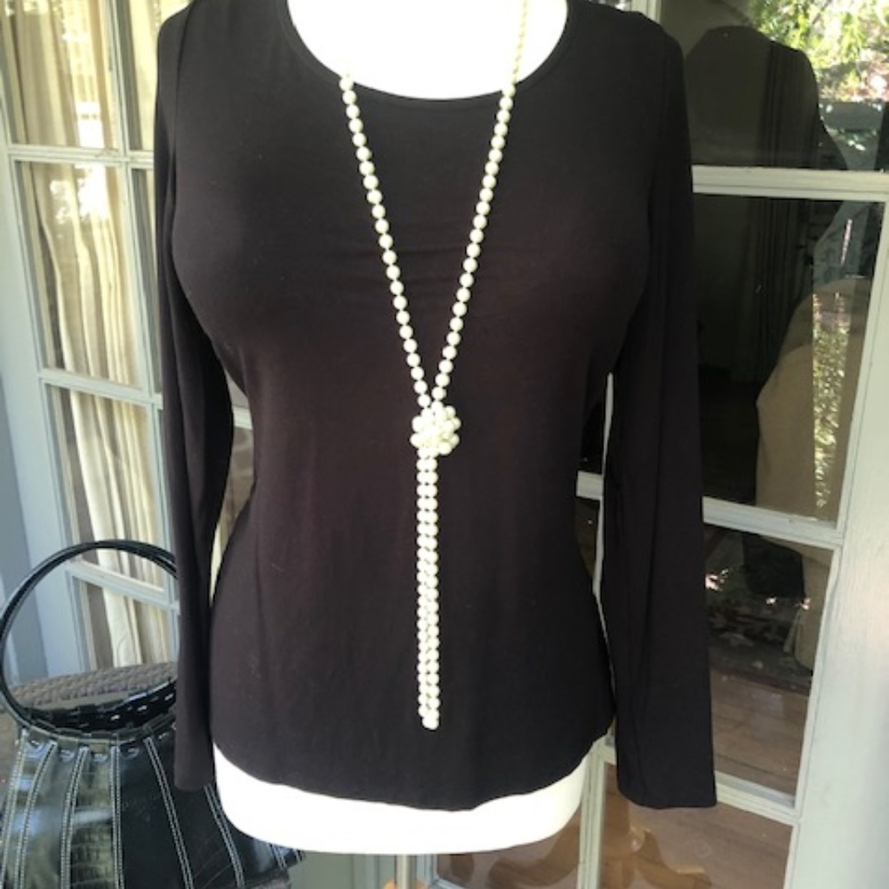 Halogen black long sleeve T-shirt